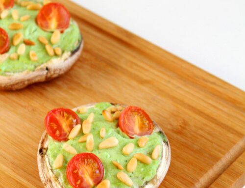 Gevulde Portobello met pesto en ricotta