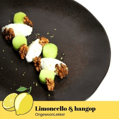 Limoncello met hangop en walnoten